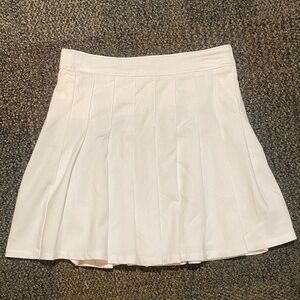 Hollister White Pleated Skater Skirt